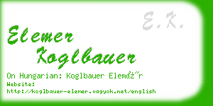 elemer koglbauer business card